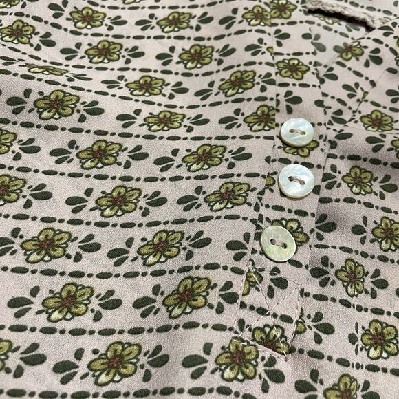 Persaya Size Small Rose Pink Boho Cottagecore Short Sleeve Floral Blouse - Picture 3 of 3